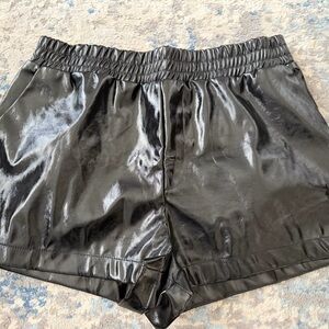 Forever 21 Patent Black High Waist Shorts